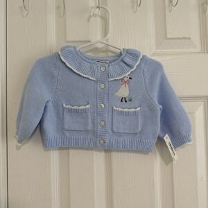 Amazon Essentials x Sofia Grainge Blue Knit Cotton Button Cardigan 3-6 Months